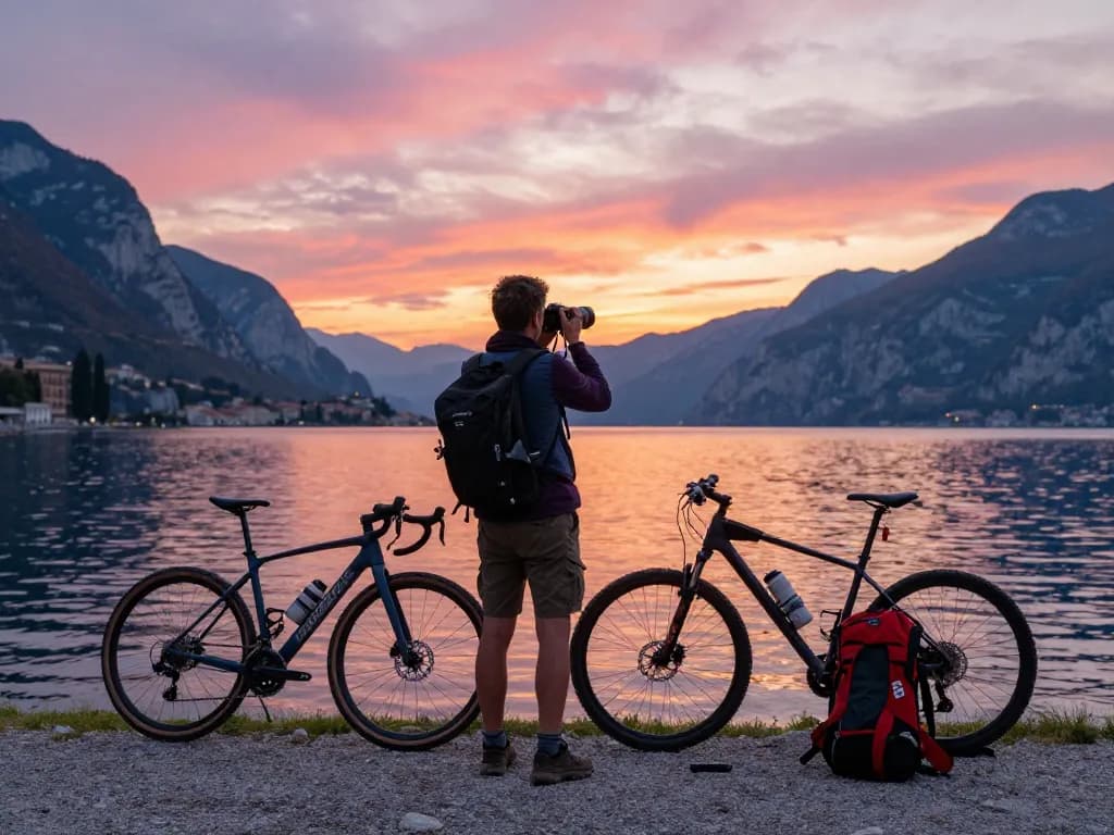 Gardasee Reisetipps: Entdecken Sie malerische Ausblicke und Abenteuer am Gardasee, während Sie atemberaubende Sonnenuntergänge und Aktivitäten im Freien festhalten.
