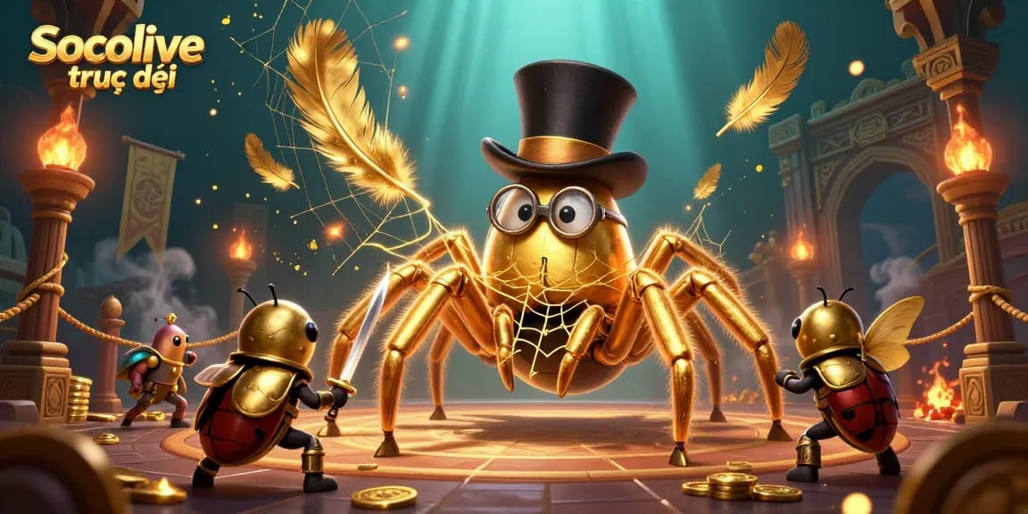 Experience the excitement of Socolive trực tiếp with a captivating illustration of a daring beetle knight.