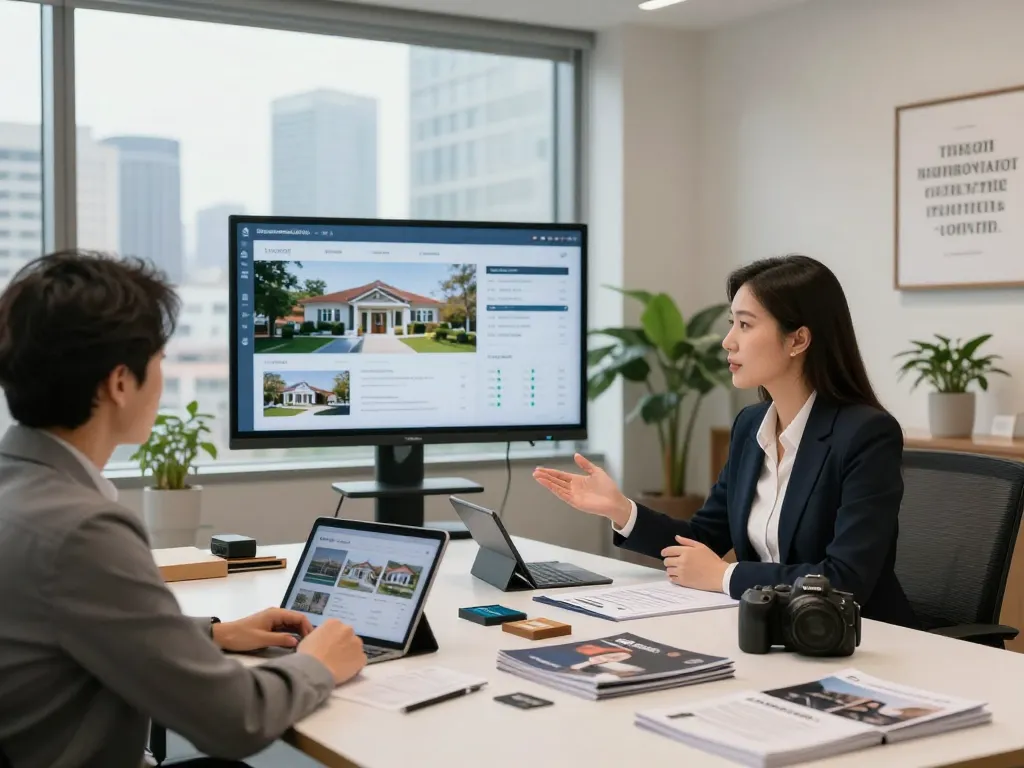 Immobilienmakler, der Kunden in Frankfurt Eckenheim unterstützt und Immobilien sowie Marktanalysen präsentiert.