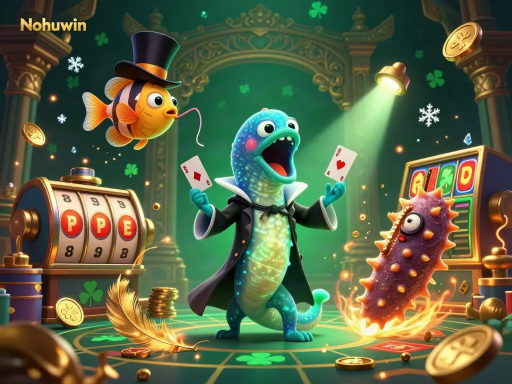 Nohuwin's magical casino scene brings excitement with card tricks and engaging characters.