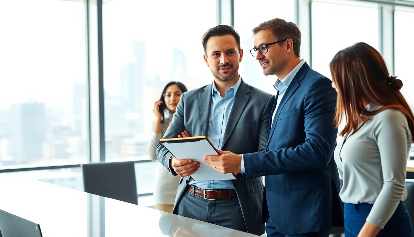 Headhunter Ingenieure beraten in einem modernen Büro über Berufschancen.
